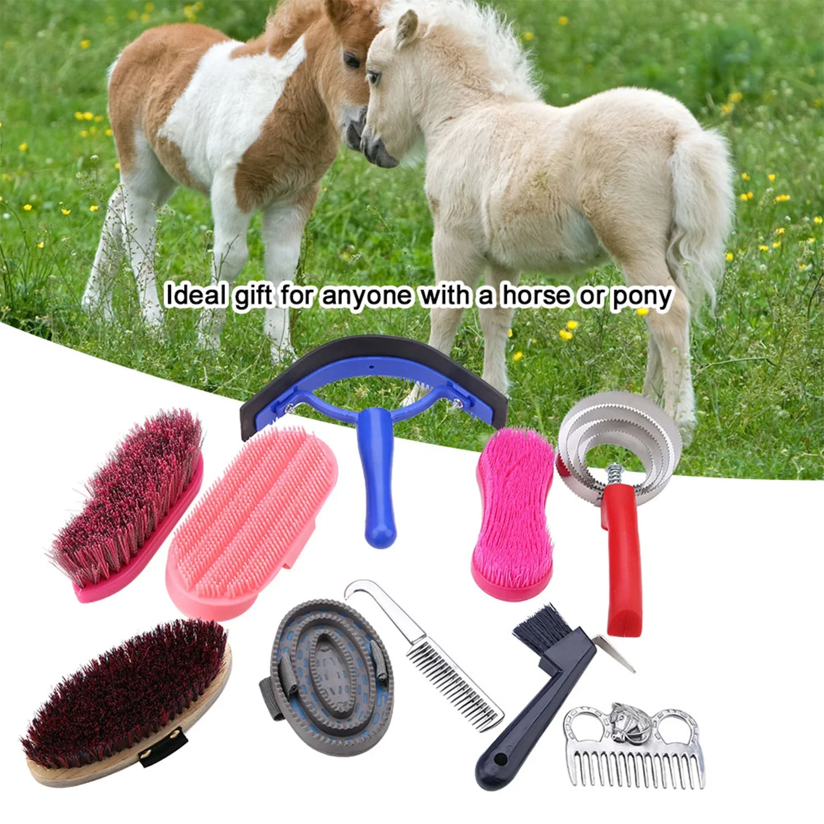 10 шт., набор для ухода за лош – обзор и цена Grooming Kit Horse